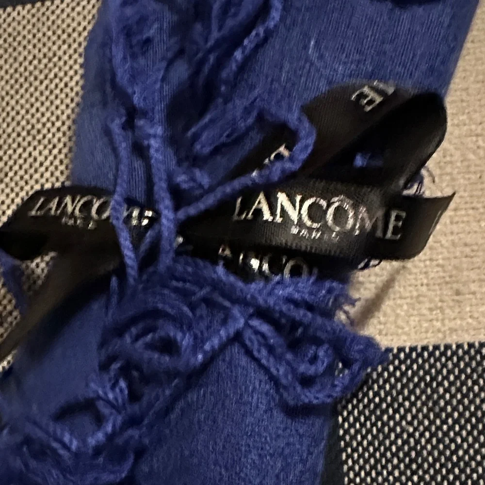 Lancôme Deep Blue Fringed Decorative Scarf